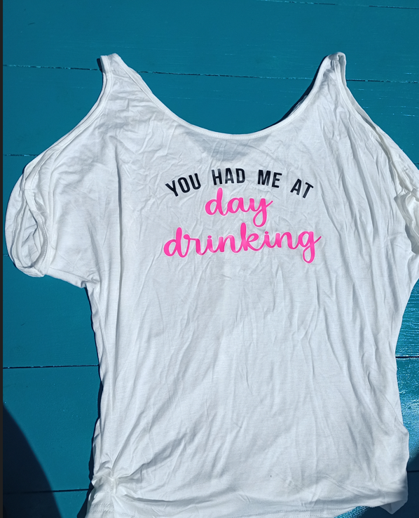 Day Drinking Shoulder Peek-a-boo Shirt